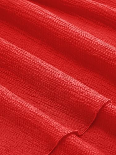 Red Women's Summer Cocktail Dress - Tube Ruched Ruffle Mini Dress | Strapless, Country Concert, Western Cowgirl Outfits